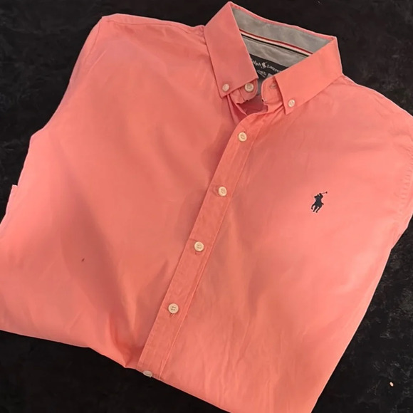 Polo Casual Pink Button Down Shirt with Embroidered Logo - Picture 5 of 5